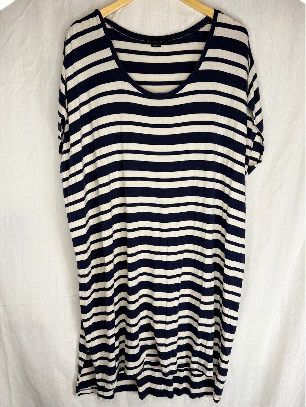 Pendleton Navy & White Striped T-Shirt Dress